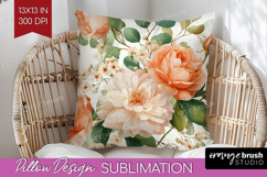 Pastel Flowers Pillow Sublimation - Summer Pillow Cover PNG Product Image 1