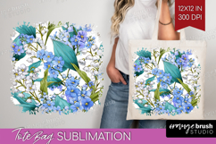 Pastel Flowers Tote Bag - Summer Tote Bag PNG Sublimation Product Image 1