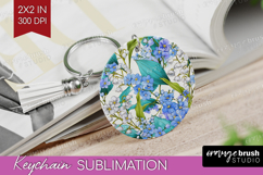 Pastel Flowers Keychain PNG - Summer Keychain Sublimation Product Image 1
