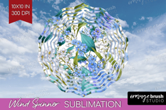 Pastel Flowers Wind Spinner Sublimation PNG - Summer Round Product Image 1