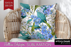Pastel Flowers Pillow Sublimation - Summer Pillow Cover PNG Product Image 1