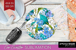 Pastel Flowers Car Coaster - Summer Coaster PNG Sublimation Product Image 1