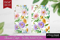 Pastel Flowers Phone Case PNG - Summer Case PNG Sublimation Product Image 1