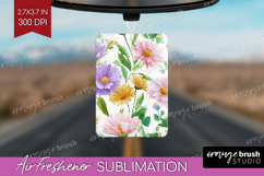 Pastel Flowers Air Freshener PNG - Summer PNG Sublimation Product Image 1