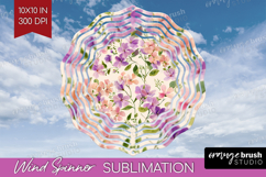 Pastel Flowers Wind Spinner Sublimation PNG - Summer Round Product Image 1