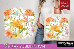 Pastel Flowers Tote Bag - Summer Tote Bag PNG Sublimation Product Image 1