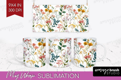 Pastel Flowers Mug Wrap - Summer Mug PNG Sublimation Product Image 1