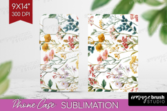 Pastel Flowers Phone Case PNG - Summer Case PNG Sublimation Product Image 1