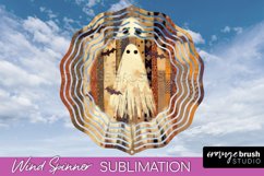 Patchwork Halloween Wind Spinner - Ghost Wind Spinner PNG Product Image 1