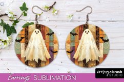 Patchwork Halloween Earrings Round Earrings Sublimation Product Image 1