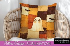 Patchwork Halloween Pillow Sublimation - Ghost Pillow Cover Product Image 1