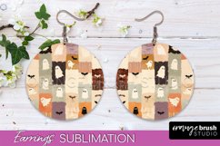 Patchwork Halloween Earrings Round Earrings Sublimation Product Image 1