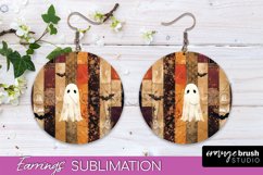 Patchwork Halloween Earrings Round Earrings Sublimation Product Image 1