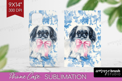 Pekingese Dog Phone Case PNG Floral Dog Case PNG Sublimation Product Image 1