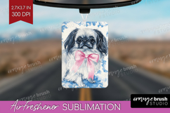 Pekingese Dog Air Freshener PNG Floral Dog PNG Sublimation Product Image 1