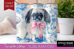 Pekingese Dog Tumbler Wrap Floral Dog Tumbler PNG Product Image 1