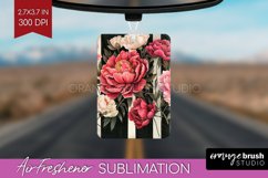 Peony Flowers Air Freshener PNG - Floral PNG Sublimation Product Image 1