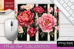 Peony Flowers Mouse Pad Sublimation - Floral Mousepad PNG Product Image 1