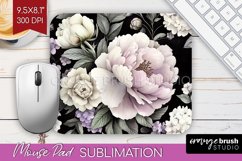 Peony Flowers Mouse Pad Sublimation - Floral Mousepad PNG Product Image 1