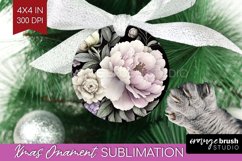 Peony Flowers Ornament PNG - Floral PNG Sublimation Product Image 1