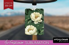 Peony Flowers Air Freshener PNG - Floral PNG Sublimation Product Image 1