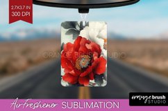 Peony Flowers Air Freshener PNG - Floral PNG Sublimation Product Image 1