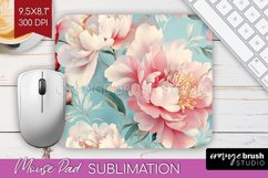 Peony Flowers Mouse Pad Sublimation - Floral Mousepad PNG Product Image 1