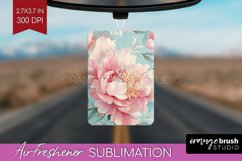 Peony Flowers Air Freshener PNG - Floral PNG Sublimation Product Image 1