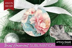 Peony Flowers Ornament PNG - Floral PNG Sublimation Product Image 1