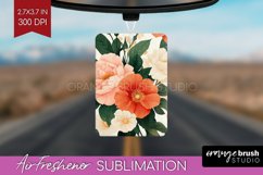 Peony Flowers Air Freshener PNG - Floral PNG Sublimation Product Image 1
