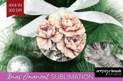Peony Flowers Ornament PNG - Floral PNG Sublimation Product Image 1