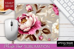 Peony Flowers Mouse Pad Sublimation - Floral Mousepad PNG Product Image 1