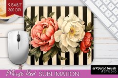 Peony Flowers Mouse Pad Sublimation - Floral Mousepad PNG Product Image 1