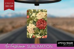 Peony Flowers Air Freshener PNG - Floral PNG Sublimation Product Image 1