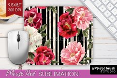 Peony Flowers Mouse Pad Sublimation - Floral Mousepad PNG Product Image 1