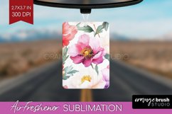 Peony Flowers Air Freshener PNG - Floral PNG Sublimation Product Image 1