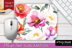 Peony Flowers Mouse Pad Sublimation - Floral Mousepad PNG Product Image 1