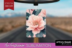 Peony Flowers Air Freshener PNG - Floral PNG Sublimation Product Image 1