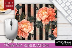 Peony Flowers Mouse Pad Sublimation - Floral Mousepad PNG Product Image 1