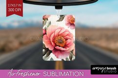 Peony Flowers Air Freshener PNG - Floral PNG Sublimation Product Image 1