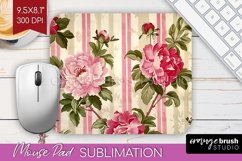 Peony Flowers Mouse Pad Sublimation - Floral Mousepad PNG Product Image 1