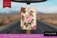 Peony Flowers Air Freshener PNG - Floral PNG Sublimation Product Image 1