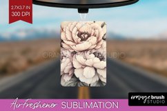 Peony Flowers Air Freshener PNG - Floral PNG Sublimation Product Image 1