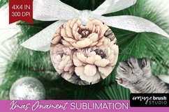 Peony Flowers Ornament PNG - Floral PNG Sublimation Product Image 1