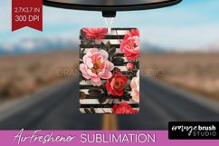 Peony Flowers Air Freshener PNG - Floral PNG Sublimation Product Image 1