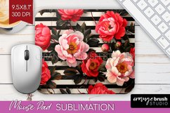 Peony Flowers Mouse Pad Sublimation - Floral Mousepad PNG Product Image 1