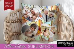 Stained Glass Photo Pillow PNG - Flowers Picture Frame Cover Product Image 1