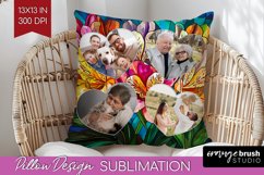Stained Glass Photo Pillow PNG - Flowers Picture Frame Cover Product Image 1
