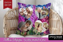 Stained Glass Photo Pillow PNG - Flowers Picture Frame Cover Product Image 1
