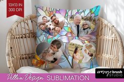 Stained Glass Photo Pillow PNG - Flowers Picture Frame Cover Product Image 1